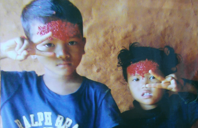 son and daughter Sunita Magar